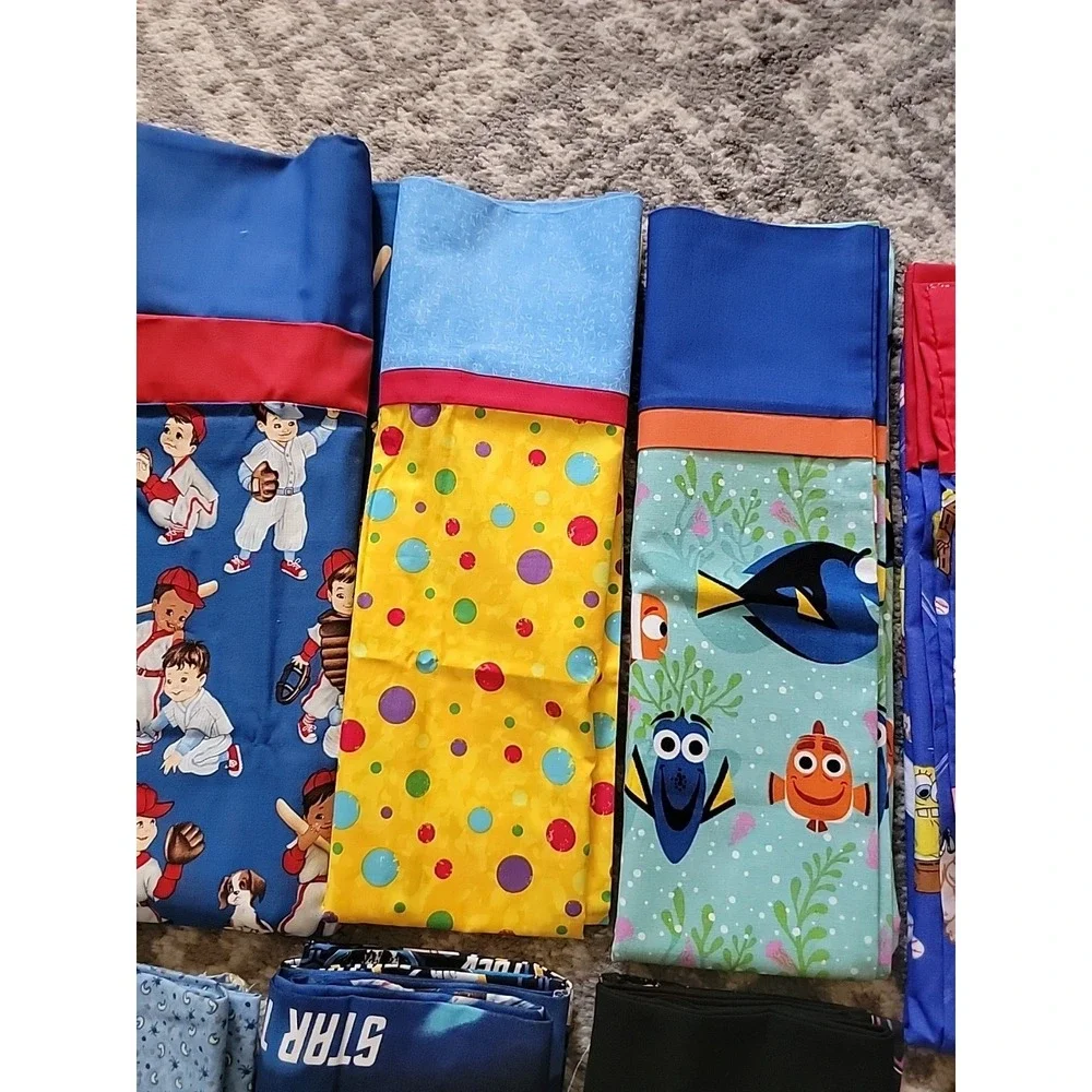 LOT of 13 NEW Handcrafted PILLOW CASES Kids Theme Nemo Sponge Bob